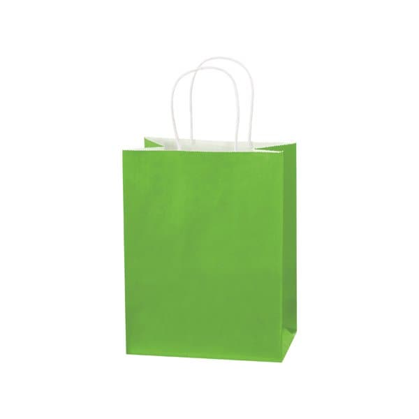 Bsc Preferred 8 x 4-1/2 x 10 1/4'' Citrus Green Tinted Shopping Bags, 250PK BUY00443023 - main